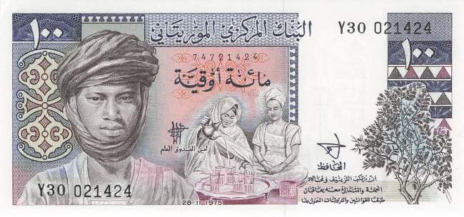 Mauretanien p3A 100 Ouguiya 1977 Replacement